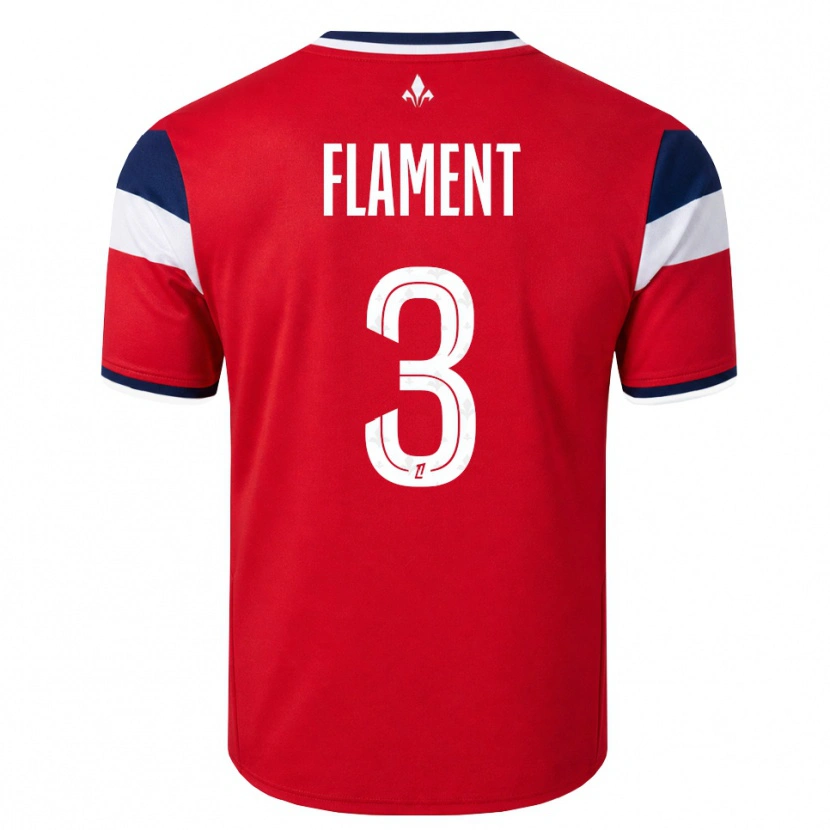 Danxen Bambino Maglia Corentin Flament #3 Rosso Bianco Blu Reale Kit Gara Home 2026/27 Maglietta
