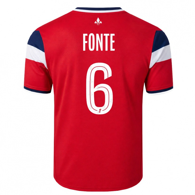 Danxen Bambino Maglia Jose Fonte #6 Rosso Bianco Blu Reale Kit Gara Home 2026/27 Maglietta