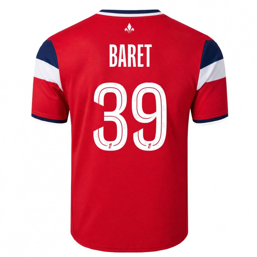 Danxen Bambino Maglia Lilian Baret #39 Rosso Bianco Blu Reale Kit Gara Home 2026/27 Maglietta