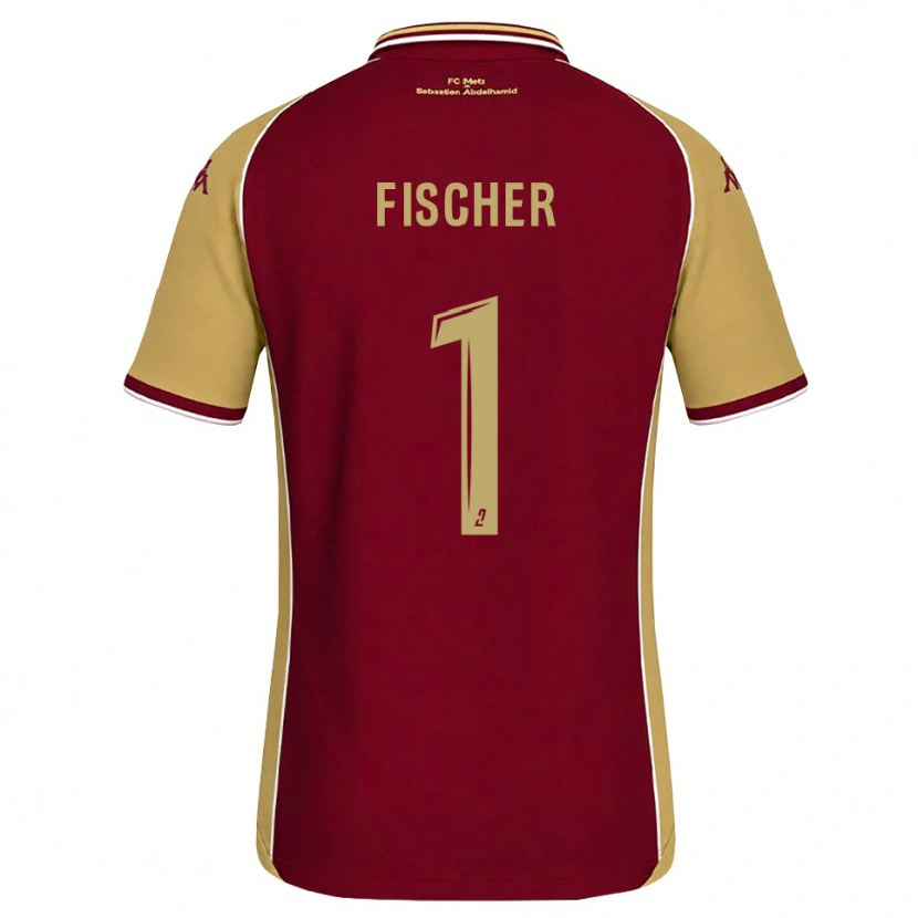 Danxen Bambino Maglia Jonathan Fischer #1 Goldenrod Rosso Scuro Kit Gara Home 2026/27 Maglietta