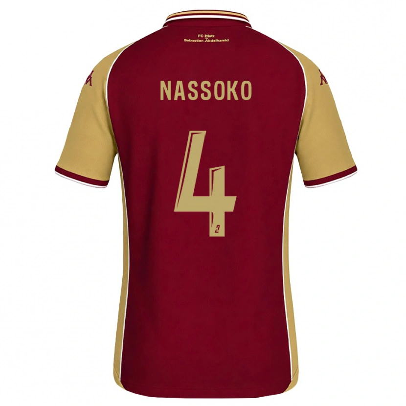 Danxen Bambino Maglia Abdoulaye Nassoko #4 Goldenrod Rosso Scuro Kit Gara Home 2026/27 Maglietta