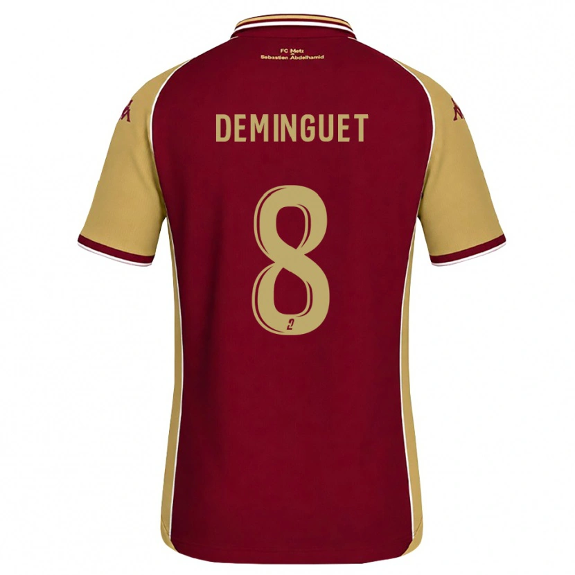 Danxen Bambino Maglia Jessy Deminguet #8 Goldenrod Rosso Scuro Kit Gara Home 2026/27 Maglietta
