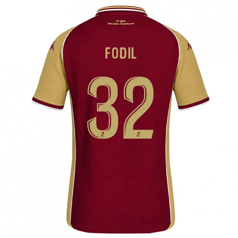 Danxen Bambino Maglia Maria Fodil #32 Goldenrod Rosso Scuro Kit Gara Home 2026/27 Maglietta