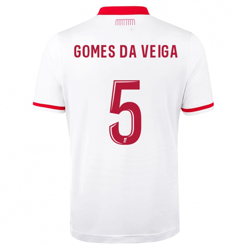 Danxen Bambino Maglia Melvin Gomes #5 Rosso Bianco Kit Gara Home 2026/27 Maglietta