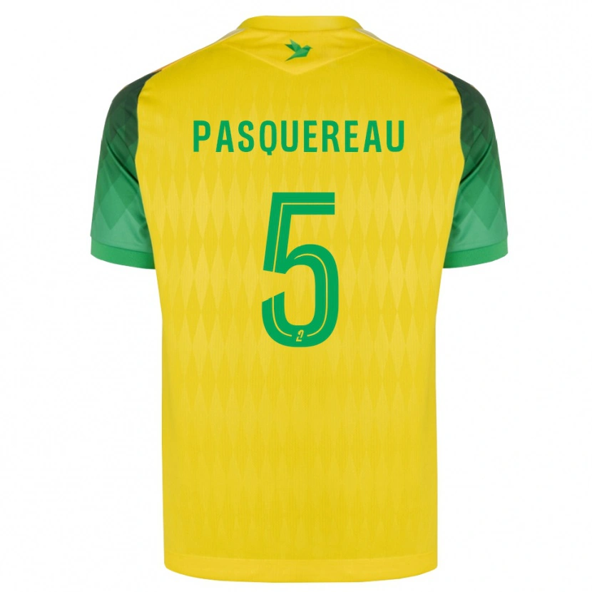 Danxen Bambino Maglia Julie Pasquereau #5 Giallo Verde Rosso Kit Gara Home 2026/27 Maglietta