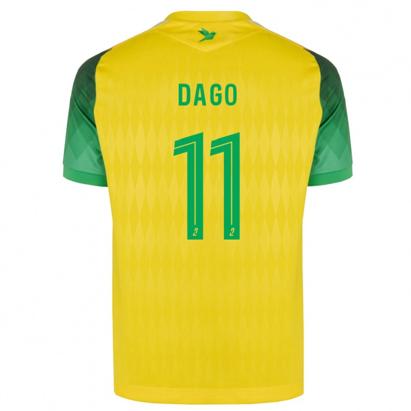 Danxen Bambino Maglia Joshua Dago #11 Giallo Verde Rosso Kit Gara Home 2026/27 Maglietta