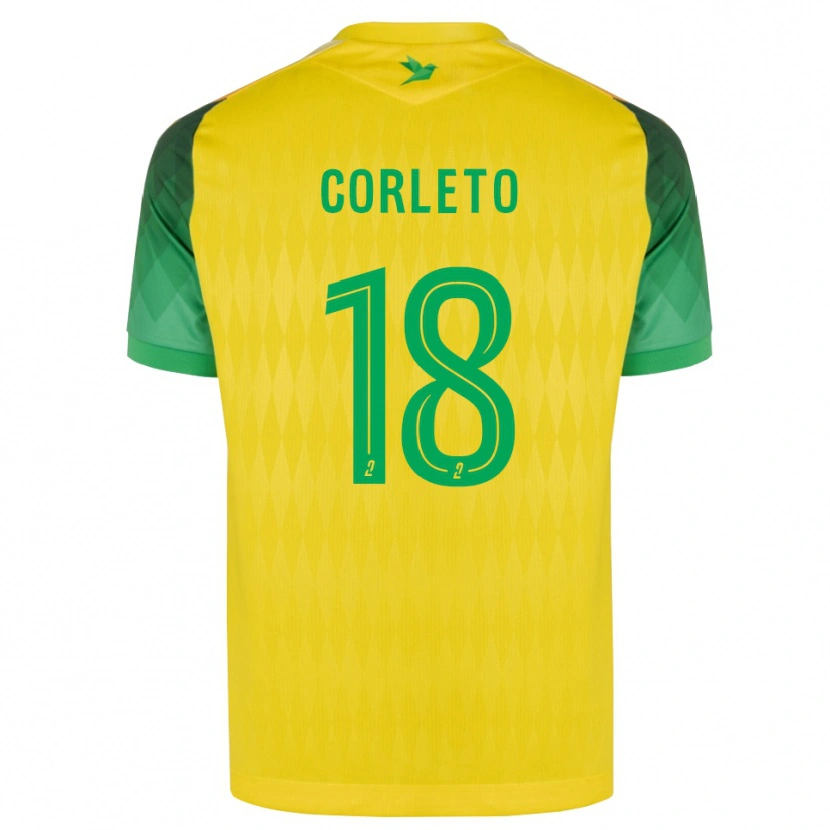 Danxen Bambino Maglia Naël Corleto #18 Giallo Verde Rosso Kit Gara Home 2026/27 Maglietta