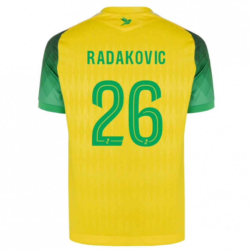 Danxen Bambino Maglia Uros Radakovic #26 Giallo Verde Rosso Kit Gara Home 2026/27 Maglietta