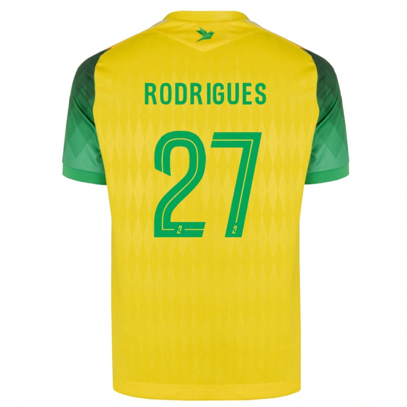 Danxen Bambino Maglia Nelly Rodrigues #27 Giallo Verde Rosso Kit Gara Home 2026/27 Maglietta