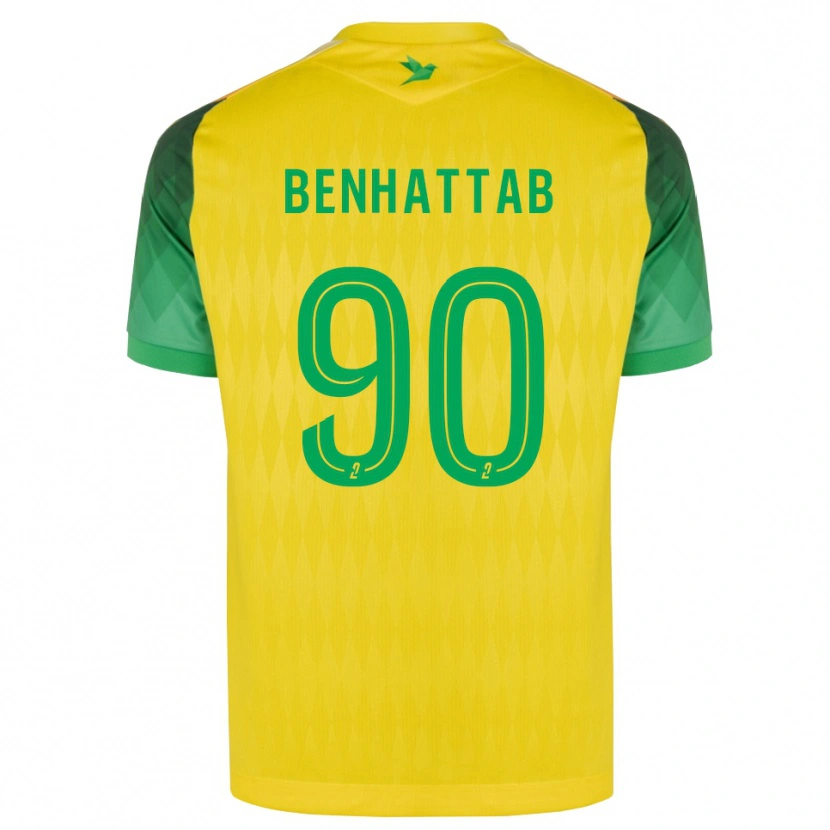 Danxen Bambino Maglia Yassine Benhattab #90 Giallo Verde Rosso Kit Gara Home 2026/27 Maglietta