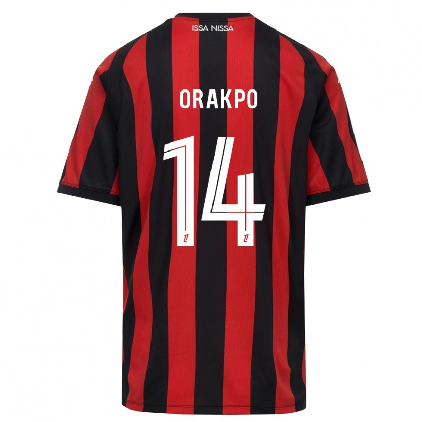 Danxen Bambino Maglia Victor Orakpo #14 Rosso Nero Bianco Kit Gara Home 2026/27 Maglietta