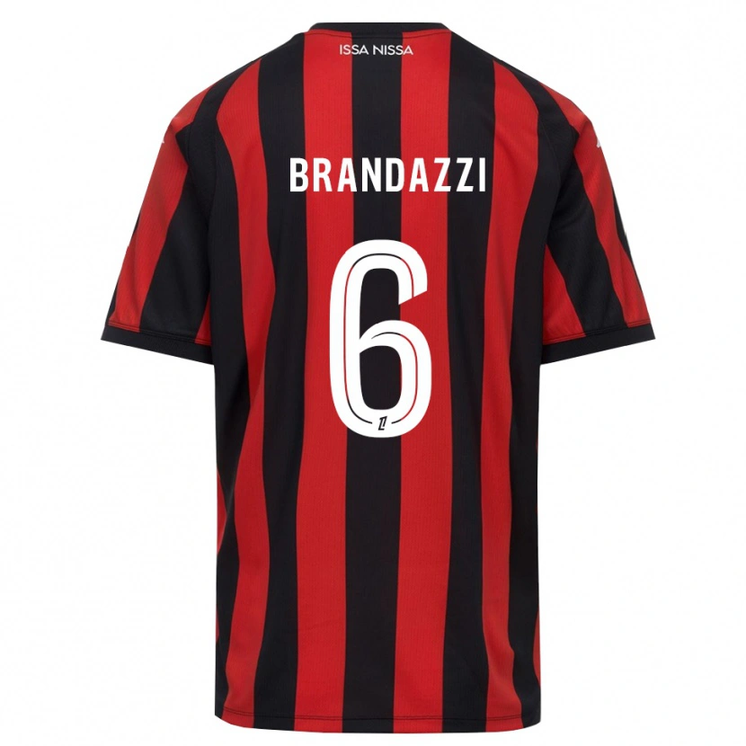 Danxen Bambino Maglia Fiona Brandazzi #6 Rosso Nero Bianco Kit Gara Home 2026/27 Maglietta