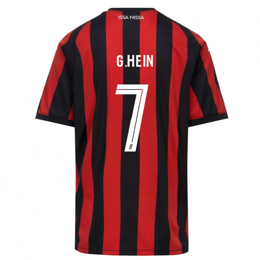 Danxen Bambino Maglia Gauthier Hein #7 Rosso Nero Bianco Kit Gara Home 2026/27 Maglietta