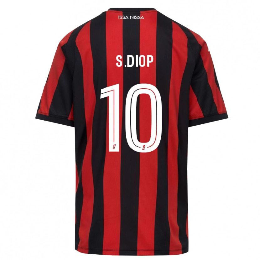 Danxen Bambino Maglia Sofiane Diop #10 Rosso Nero Bianco Kit Gara Home 2026/27 Maglietta