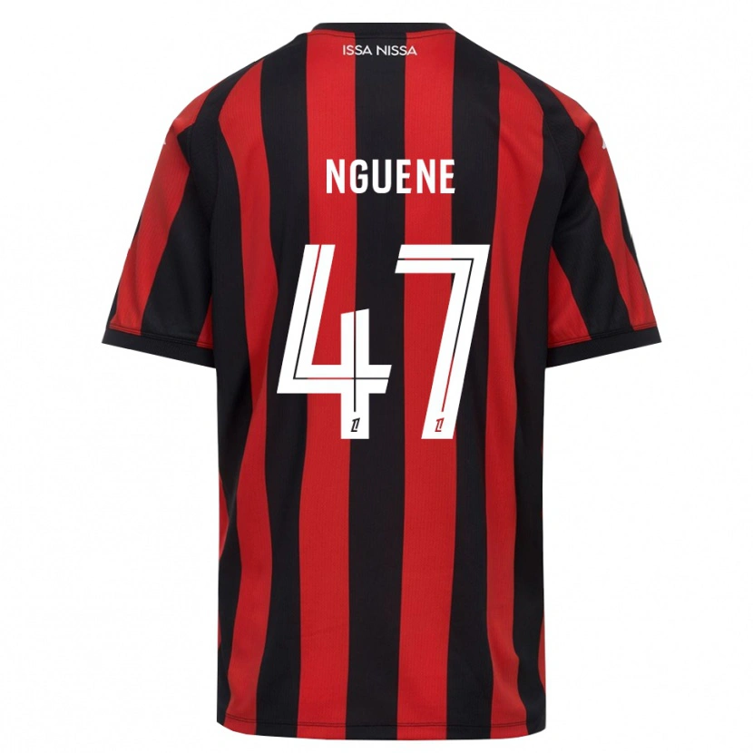 Danxen Bambino Maglia Bernard Nguene #47 Rosso Nero Bianco Kit Gara Home 2026/27 Maglietta