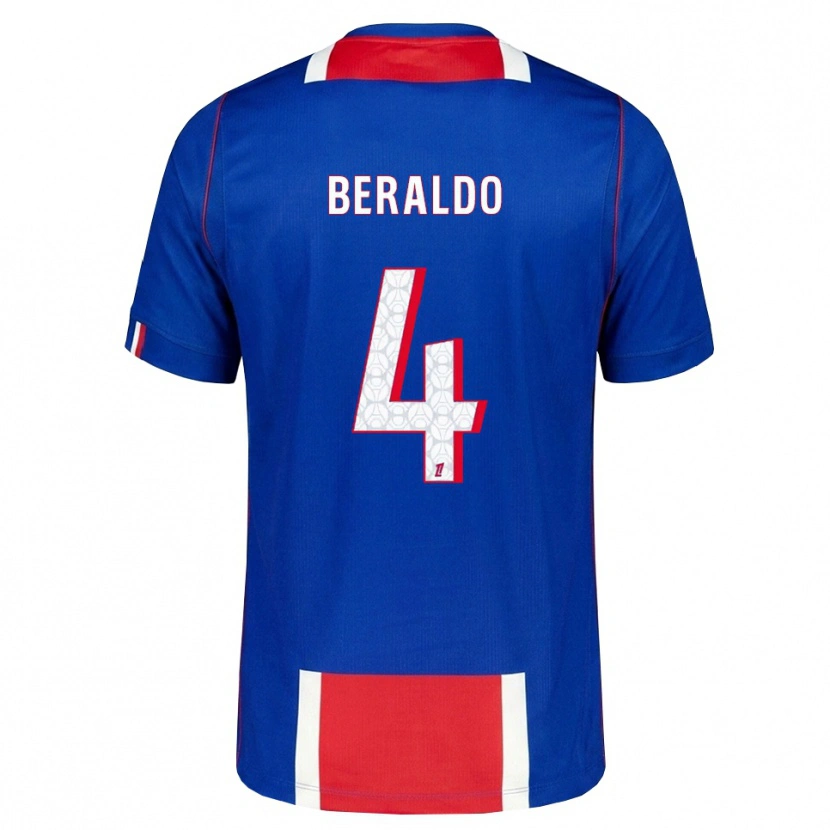 Danxen Bambino Maglia Lucas Beraldo #4 Rosso Bianco Blu Kit Gara Home 2026/27 Maglietta
