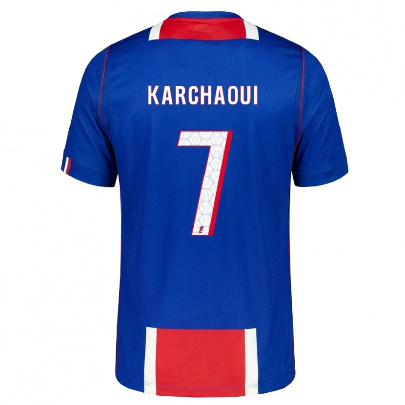 Danxen Bambino Maglia Sakina Karchaoui #7 Rosso Bianco Blu Kit Gara Home 2026/27 Maglietta