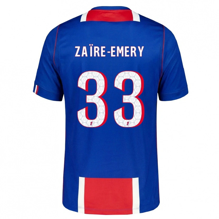 Danxen Bambino Maglia Warren Zaïre-Emery #33 Rosso Bianco Blu Kit Gara Home 2026/27 Maglietta