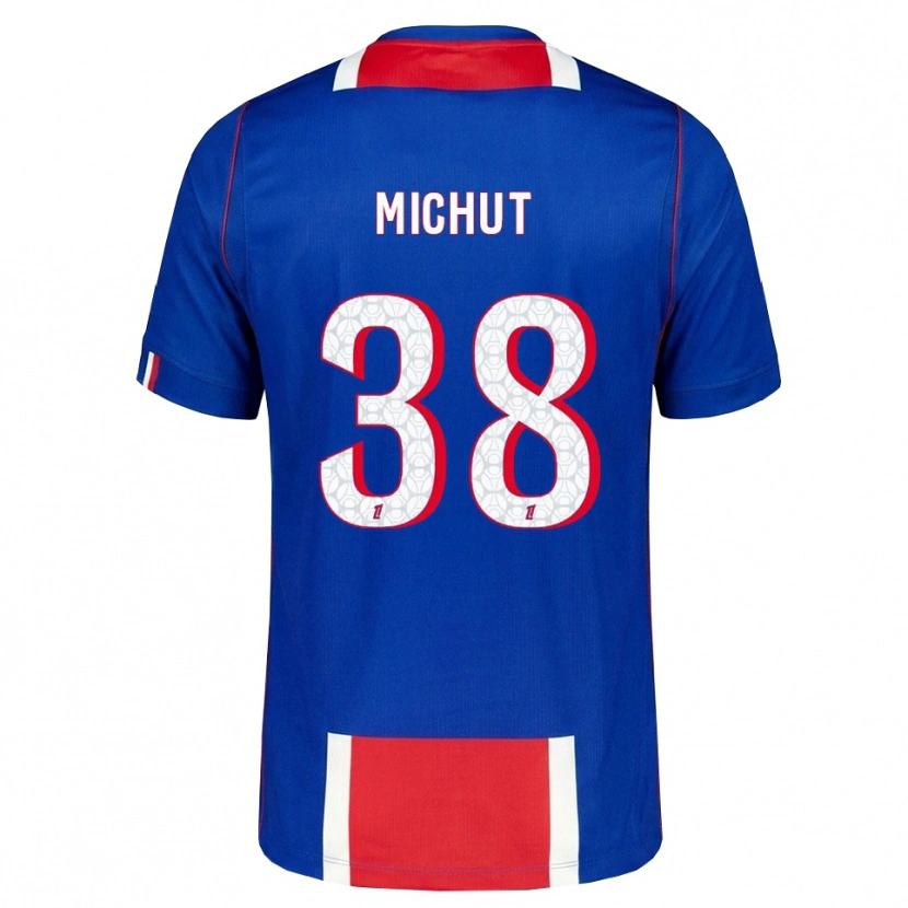 Danxen Bambino Maglia Edouard Michut #38 Rosso Bianco Blu Kit Gara Home 2026/27 Maglietta