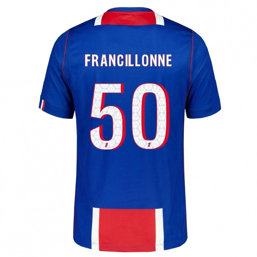 Danxen Bambino Maglia Bryan Francillonne #50 Rosso Bianco Blu Kit Gara Home 2026/27 Maglietta