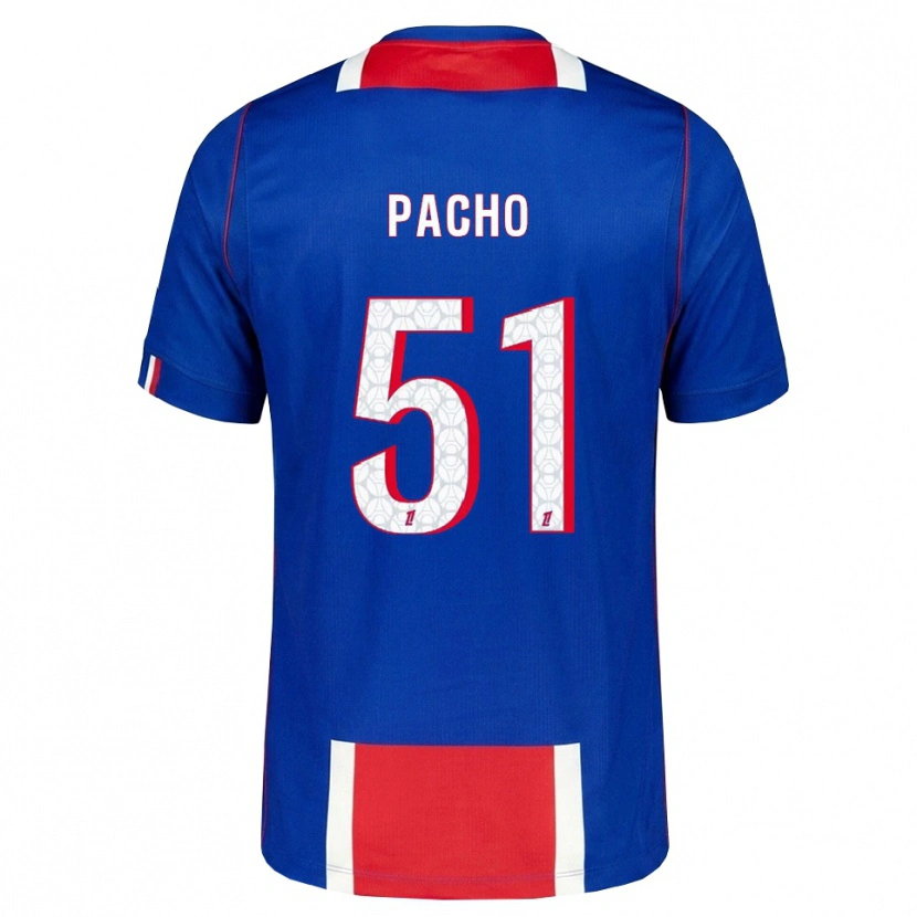 Danxen Bambino Maglia Willian Pacho #51 Rosso Bianco Blu Kit Gara Home 2026/27 Maglietta
