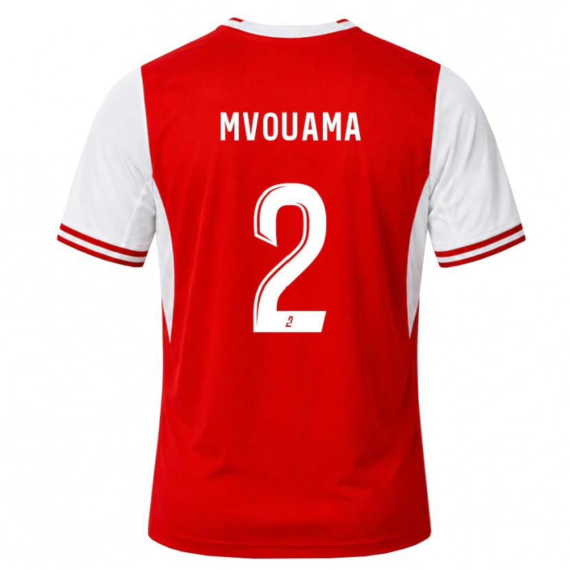 Danxen Bambino Maglia Oliver Mvouama #2 Rosso Bianco Kit Gara Home 2026/27 Maglietta