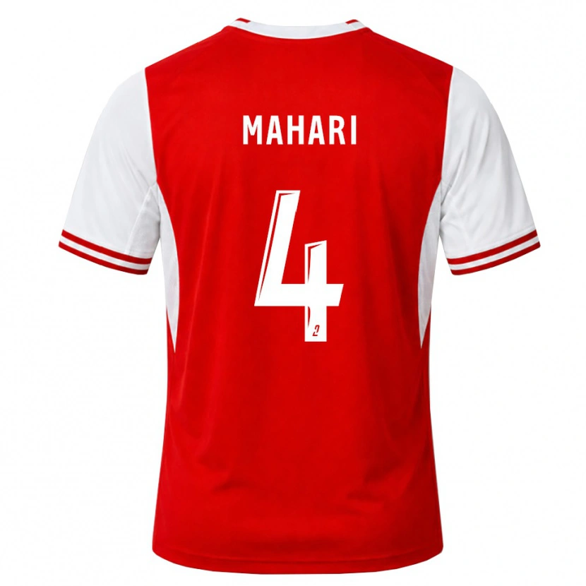 Danxen Bambino Maglia Efdon Mahari #4 Rosso Bianco Kit Gara Home 2026/27 Maglietta