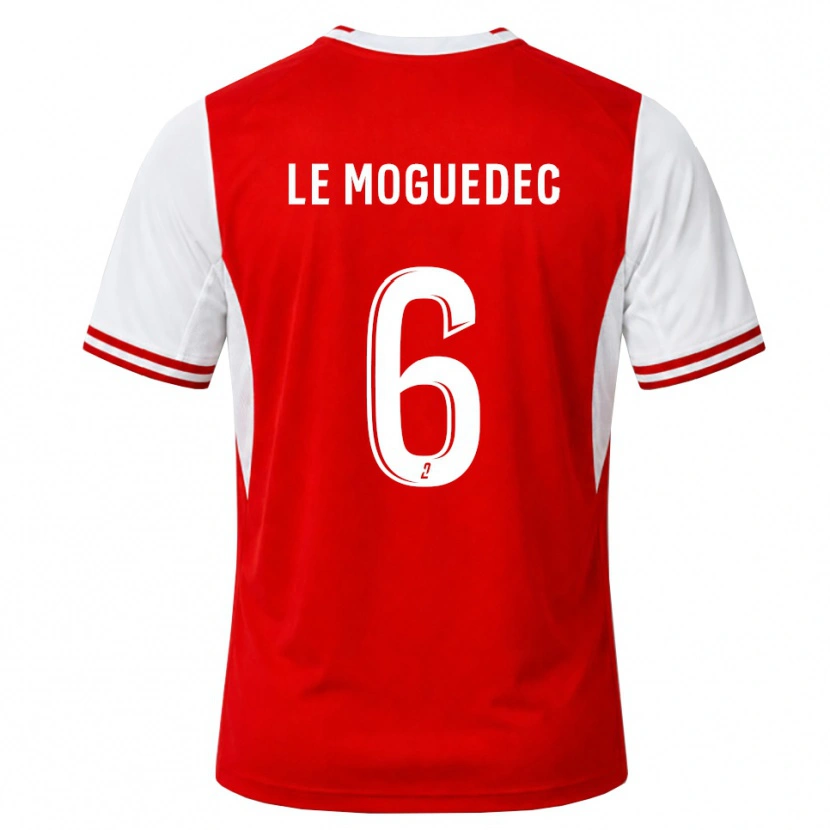 Danxen Bambino Maglia Anaële Le Moguédec #6 Rosso Bianco Kit Gara Home 2026/27 Maglietta