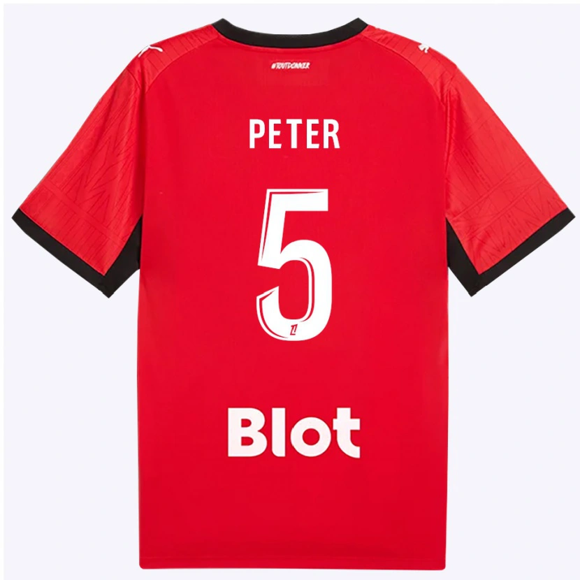 Danxen Bambino Maglia Joseph Peter #5 Rosso Nero Bianco Kit Gara Home 2026/27 Maglietta