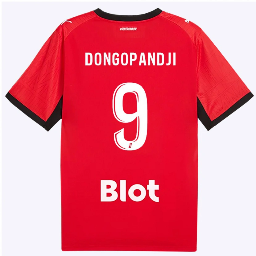 Danxen Bambino Maglia Kelvin Dongopandji #9 Rosso Nero Bianco Kit Gara Home 2026/27 Maglietta