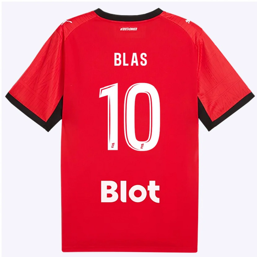 Danxen Bambino Maglia Ludovic Blas #10 Rosso Nero Bianco Kit Gara Home 2026/27 Maglietta