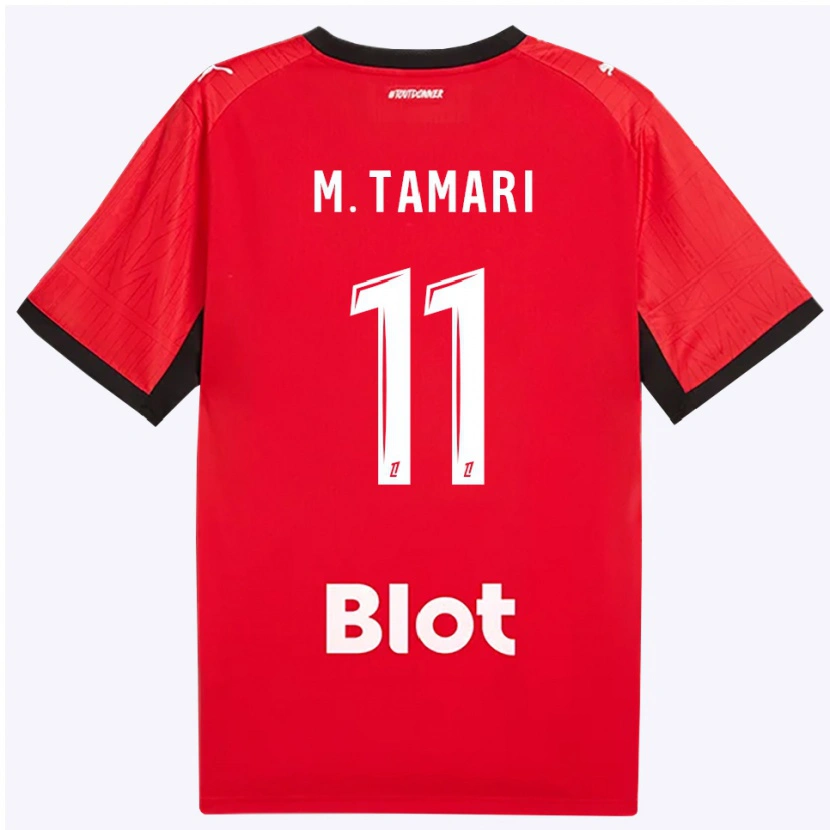 Danxen Bambino Maglia Mousa Al-Tamari #11 Rosso Nero Bianco Kit Gara Home 2026/27 Maglietta