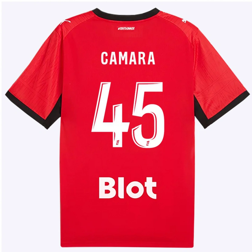 Danxen Bambino Maglia Mahdi Camara #45 Rosso Nero Bianco Kit Gara Home 2026/27 Maglietta