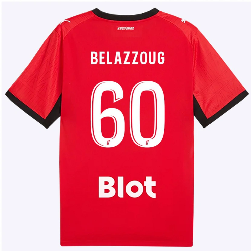 Danxen Bambino Maglia Kilian Belazzoug #60 Rosso Nero Bianco Kit Gara Home 2026/27 Maglietta