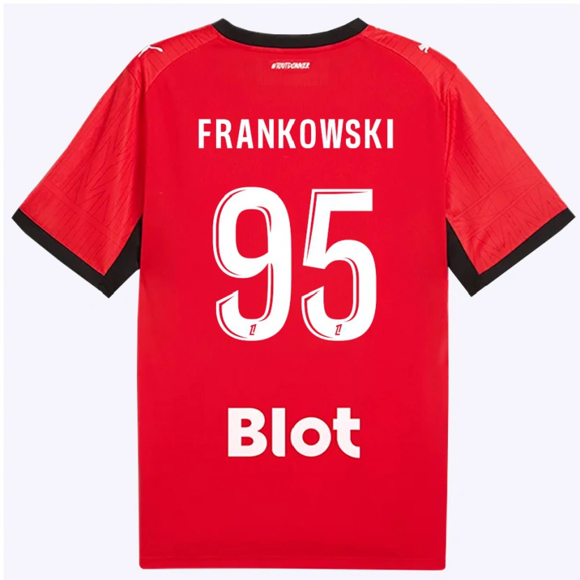 Danxen Bambino Maglia Przemyslaw Frankowski #95 Rosso Nero Bianco Kit Gara Home 2026/27 Maglietta