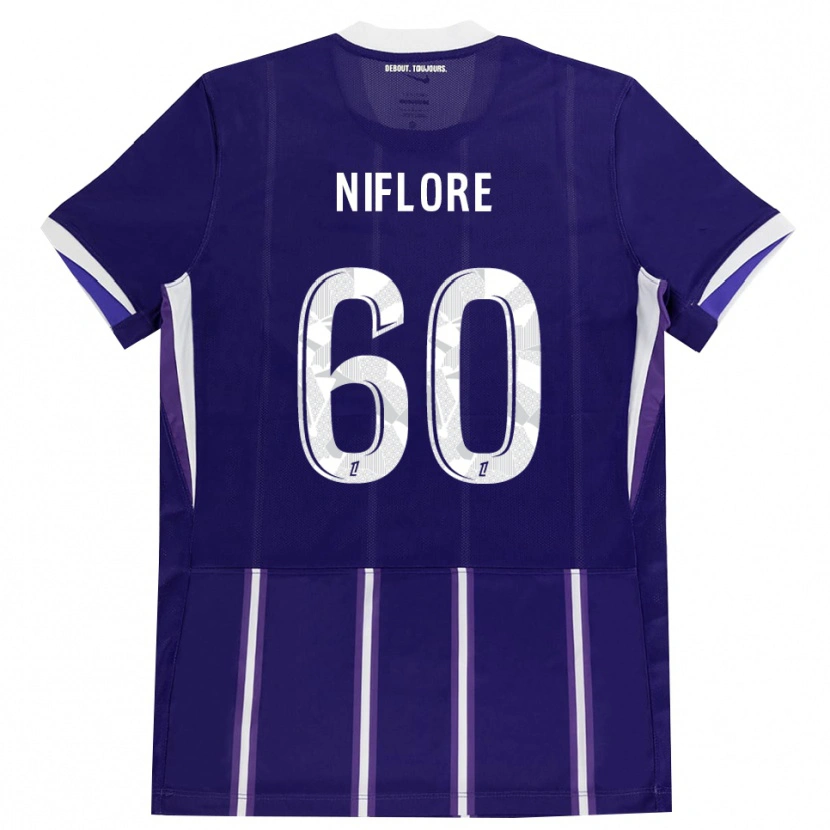 Danxen Bambino Maglia Mathys Niflore #60 Viola Bianco Kit Gara Home 2026/27 Maglietta