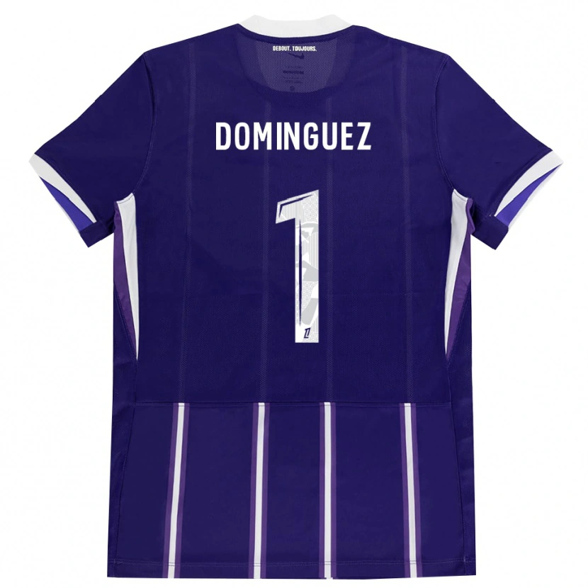 Danxen Bambino Maglia Álex Domínguez #1 Viola Bianco Kit Gara Home 2026/27 Maglietta