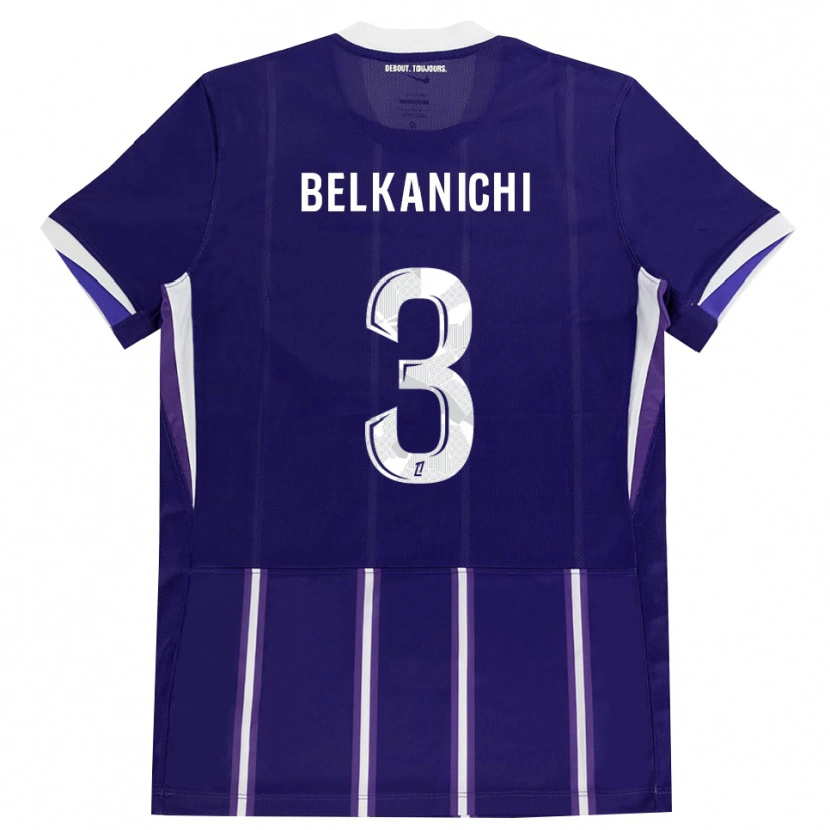 Danxen Bambino Maglia Anas Belkanichi #3 Viola Bianco Kit Gara Home 2026/27 Maglietta