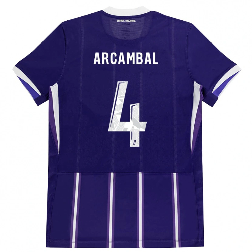 Danxen Bambino Maglia Anais Arcambal #4 Viola Bianco Kit Gara Home 2026/27 Maglietta