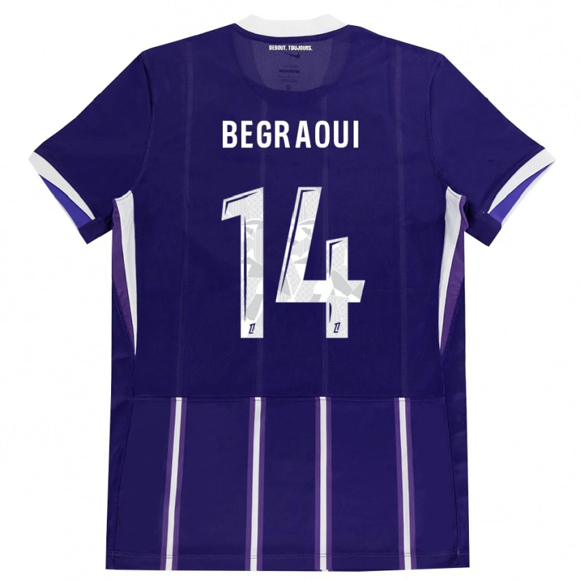 Danxen Bambino Maglia Yanis Begraoui #14 Viola Bianco Kit Gara Home 2026/27 Maglietta