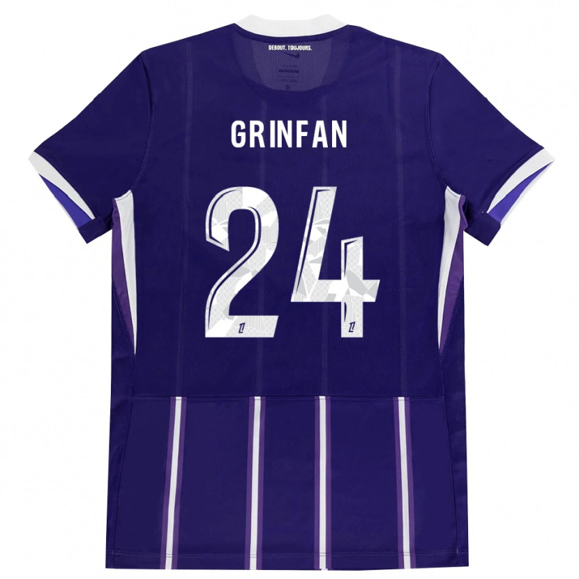 Danxen Bambino Maglia Roma Grinfan #24 Viola Bianco Kit Gara Home 2026/27 Maglietta