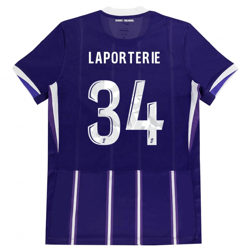 Danxen Bambino Maglia Ambre Laporterie #34 Viola Bianco Kit Gara Home 2026/27 Maglietta