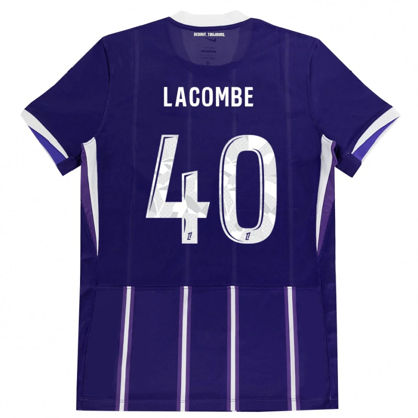 Danxen Bambino Maglia Justin Lacombe #40 Viola Bianco Kit Gara Home 2026/27 Maglietta