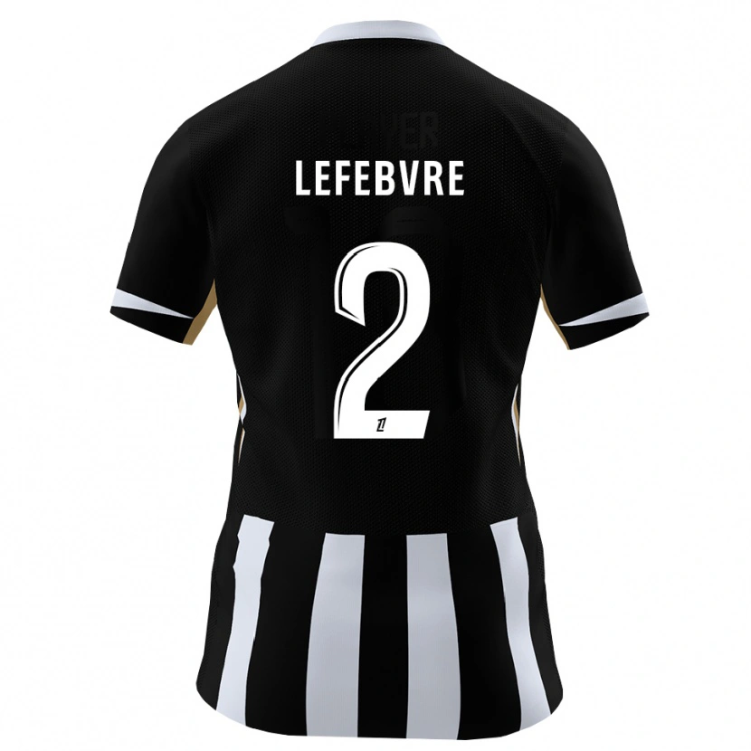 Danxen Bambino Maglia Théo Lefebvre #2 Nero Blu Kit Gara Home 2026/27 Maglietta