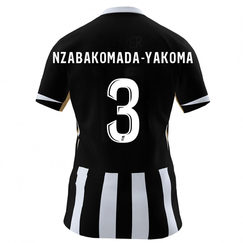 Danxen Bambino Maglia Raphaël Nzabakomada-Yakoma #3 Nero Blu Kit Gara Home 2026/27 Maglietta