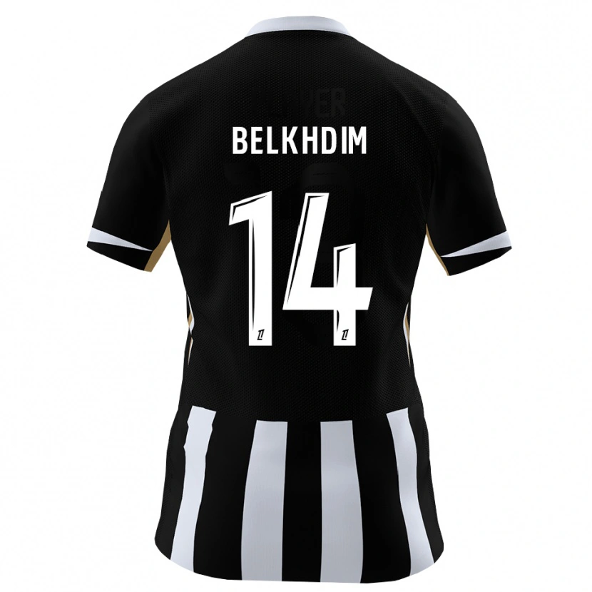 Danxen Bambino Maglia Yassin Belkhdim #14 Nero Blu Kit Gara Home 2026/27 Maglietta