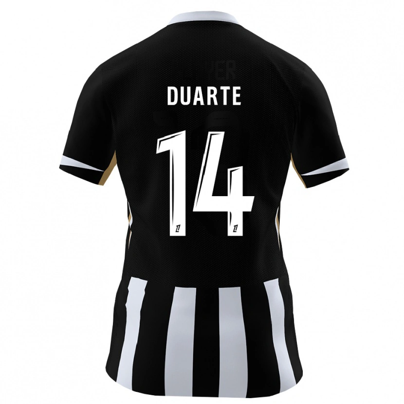 Danxen Bambino Maglia Luis Duarte #14 Nero Blu Kit Gara Home 2026/27 Maglietta