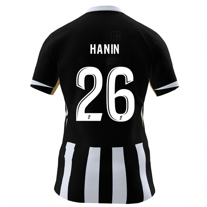 Danxen Bambino Maglia Florent Hanin #26 Nero Blu Kit Gara Home 2026/27 Maglietta