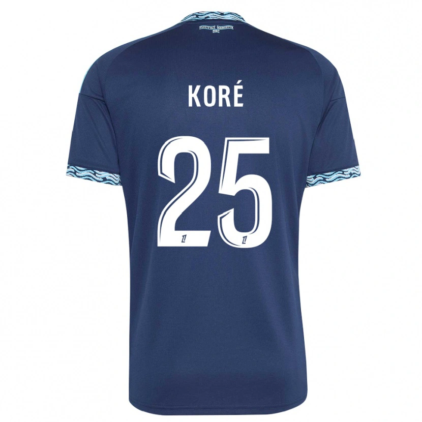 Danxen Bambino Maglia Yoan Koré #25 Blu Acciaio Bianco Kit Gara Home 2026/27 Maglietta