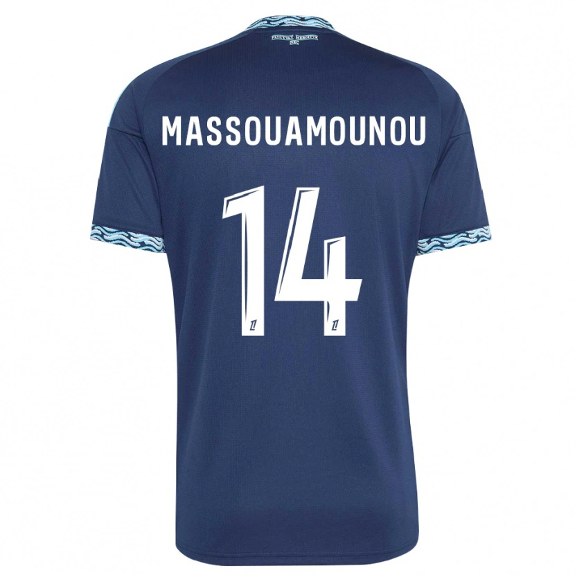 Danxen Bambino Maglia Patino Massouamounou #14 Blu Acciaio Bianco Kit Gara Home 2026/27 Maglietta